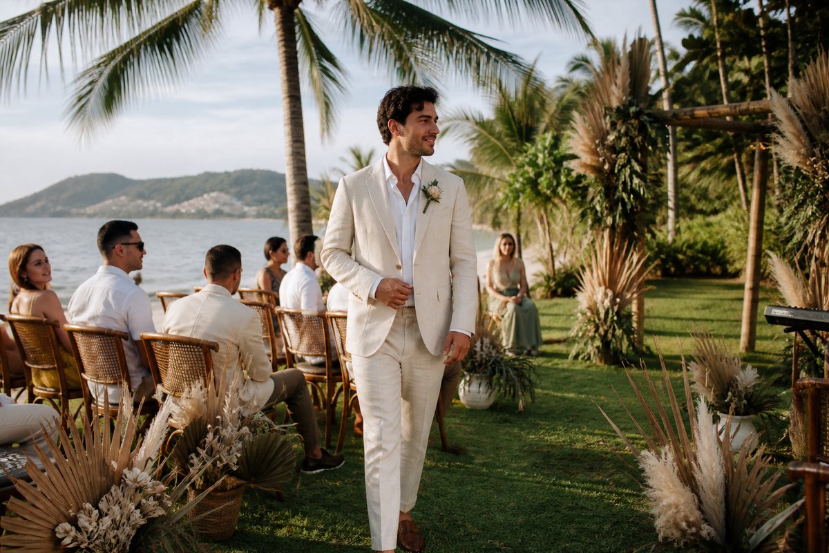 Groom outfit for tropical wedding Guide for Phuket — Phuket concept 1