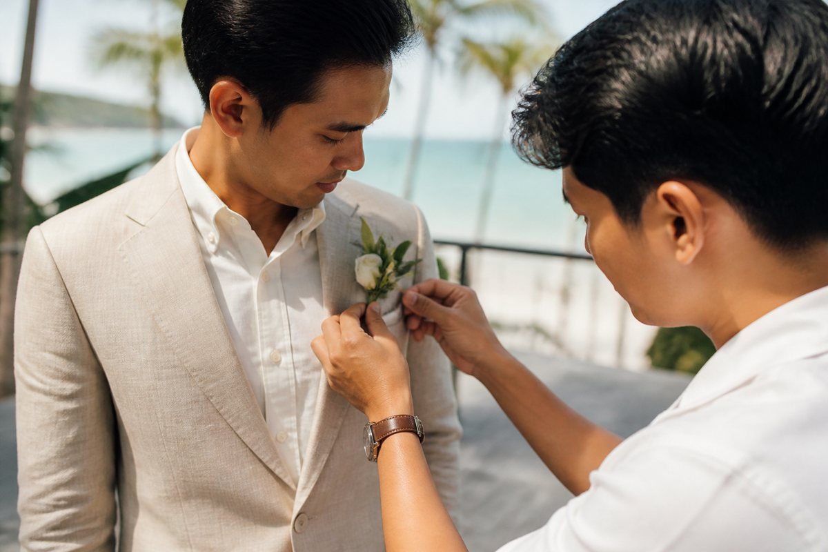 Groom outfit for tropical wedding Guide for Phuket — Phuket concept 2